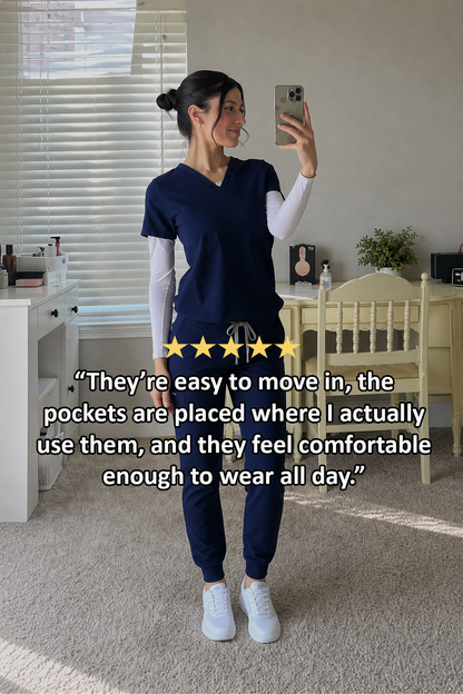 8-Pocket Scrub Set Built for Long Shifts